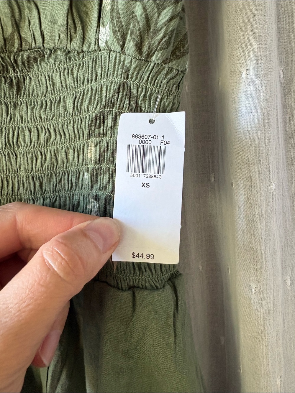 Old Navy Sage Green Floral Midi Dress - Picture 3 of 5